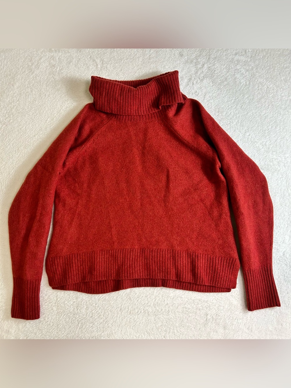 Joie Women's Sweater Small Orange Turtleneck Pullover Oversized 100% Wool